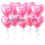 Шарики под потолок 15 штук розовые сердечки 