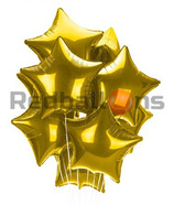 Букет из 9 шаров Звезда Золото