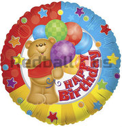 Круг С днем рождения Медвежонок с шарами